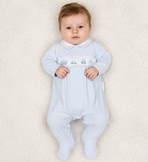 Baby Boys Smocked Cars All in One