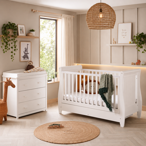 Babymore Stella 2 Piece Nursery Furniture Set - White