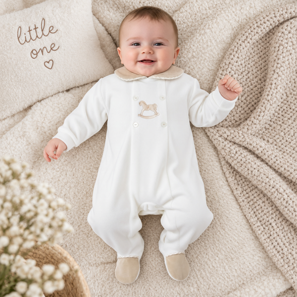 Baby Boys George All in one Velour - Rocking Horse