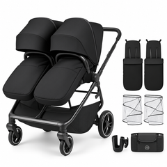 Ickle Bubba Altair Double Stroller - Black