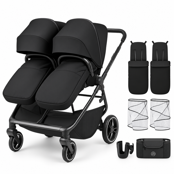 Ickle Bubba Altair Double Stroller - Black