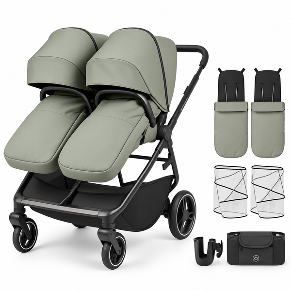 Ickle Bubba Altair Double Stroller - Laurel Green