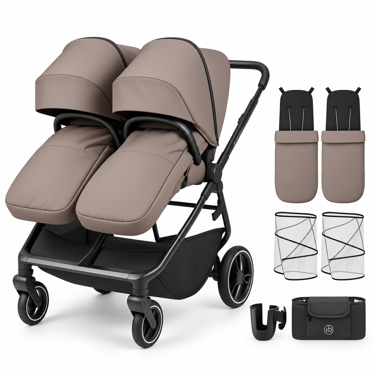 Ickle Bubba Altair Double Stroller - Mink