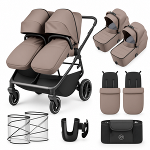 Ickle Bubba Altair Twin Pram with 2 Carrycots – Mink