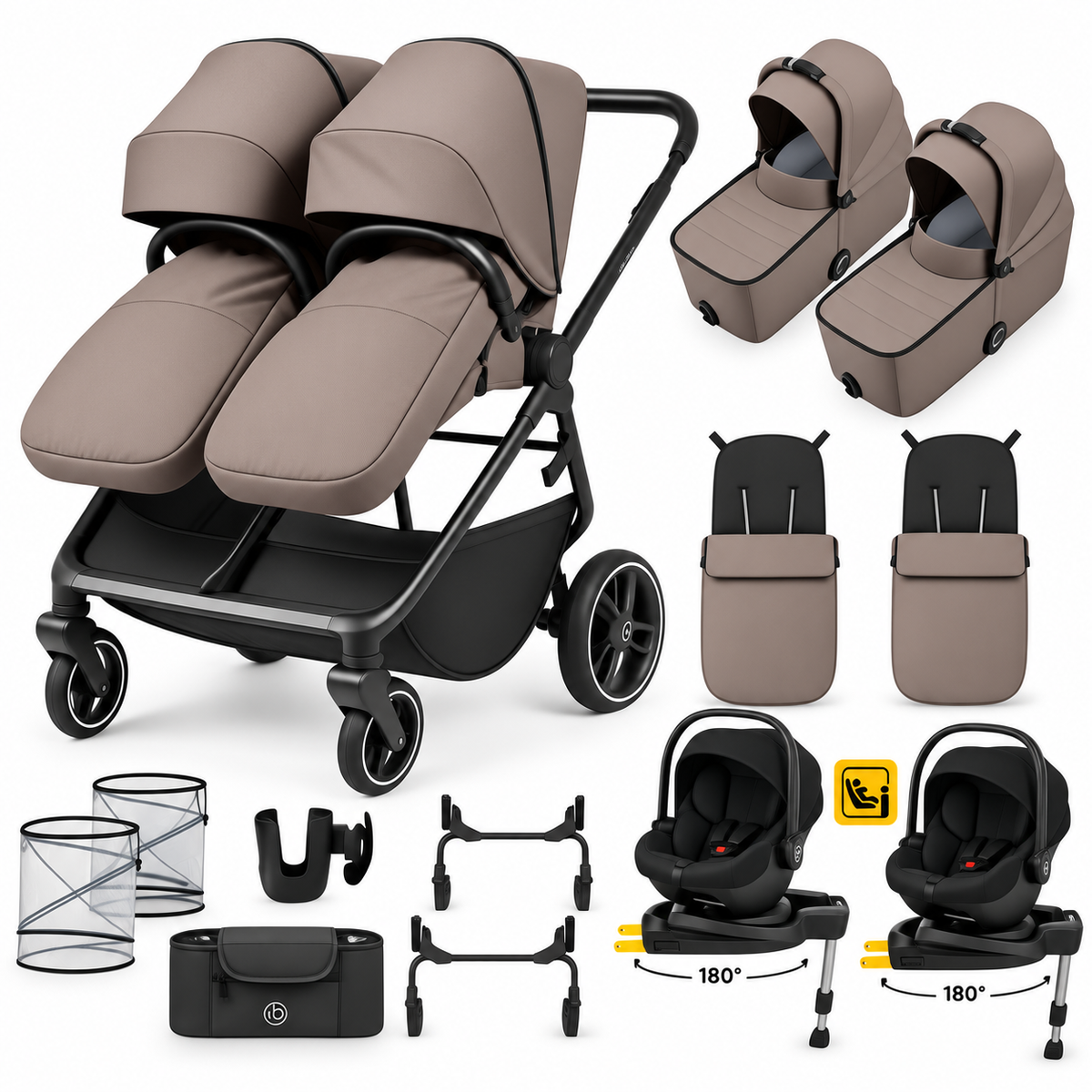 Ickle Bubba Altair Twin Travel System Bundle – Mink