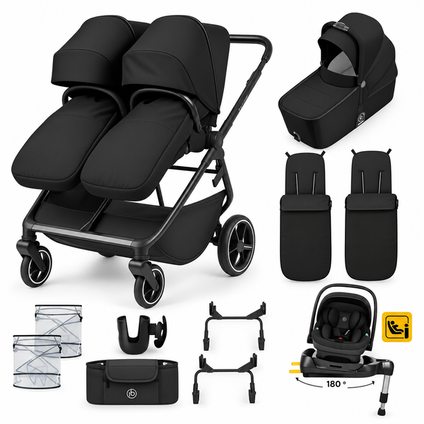 Ickle Bubba Altair Double Travel System Bundle – Black