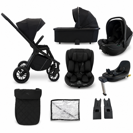 My Babiie MB450i 5-in-1 Travel System with All Stages Spin & Slide Car Seat – Black