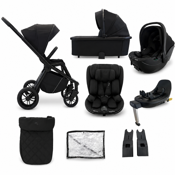 My Babiie MB450i 5-in-1 Travel System with All Stages Spin & Slide Car Seat – Black