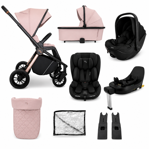 My Babiie Travel System 5 in 1 MB450i with All Stages Spin & Slide Car Seat - Pastel Pink