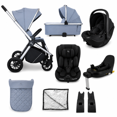 My Babiie Travel System 5 in 1 MB450i With All Stages Spin & Slide Car Seat- Steel Blue