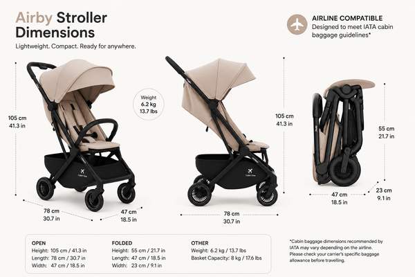 Airby Lightweight Travel Stroller – Beige