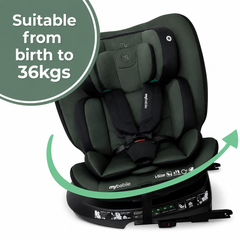 My Babiie MBCS200 Spin R129 Car Seat with Top Tether - Green
