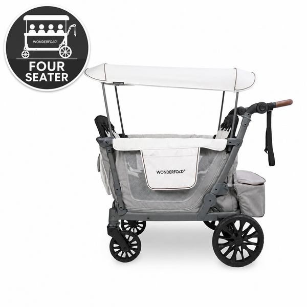 WonderFold L4 Quad Stroller Wagon Grey - 4 Seater