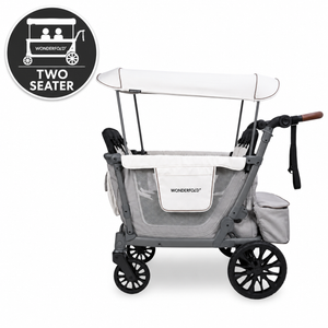WonderFold L2 Double Stroller Wagon Grey - 2 Seater