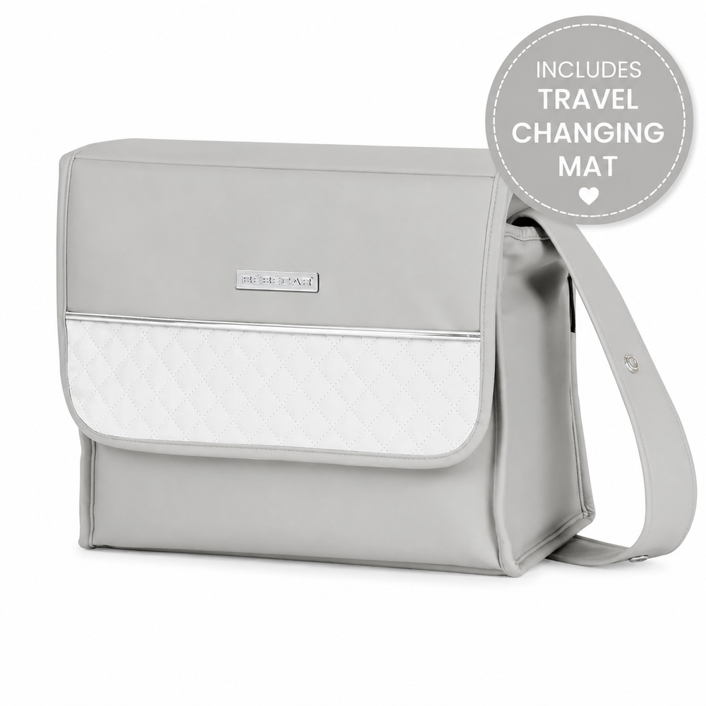 Bebecar Mini Pop Changing Bag & Changing Mat - Silver Grey