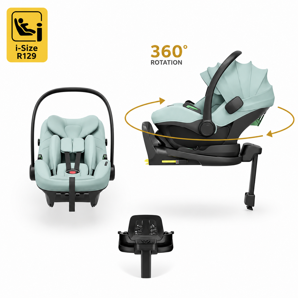 Avionaut Pixel 3 Infant Carrier & Orbit Isofix Bundle– Mint (40–86cm | 0–13kg)