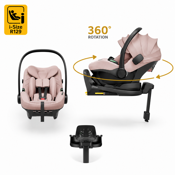Avionaut Pixel 3 Infant Carrier & Orbit Isofix Bundle– Pink (40–86cm | 0–13kg)
