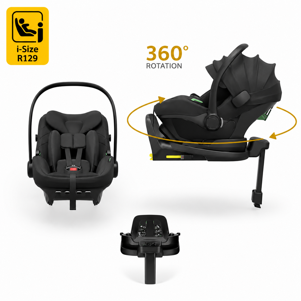 Avionaut Pixel 3 Infant Carrier & Orbit Isofix Bundle– Black (40–86cm | 0–13kg)