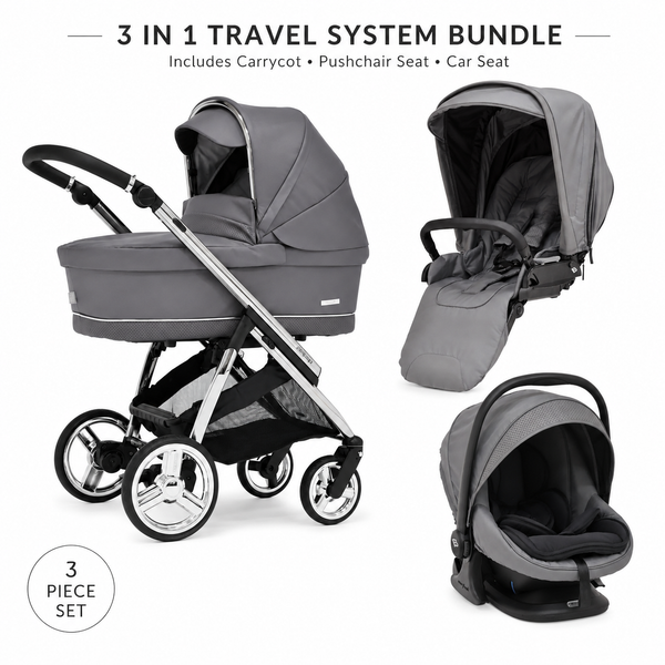 Bebecar Mini Pop 3 in 1 Travel System - Peppercorn