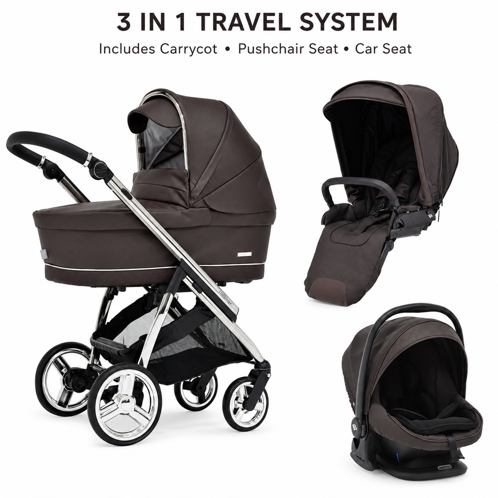 Bebecar Mini Pop 3 in 1 Travel System - Cacao