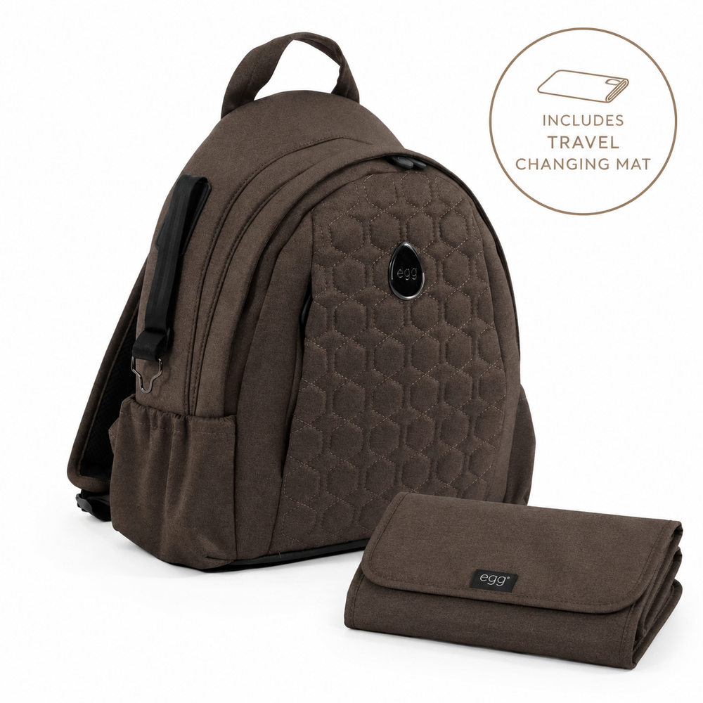 Egg3 Backpack Chocolate Velvet- With Travel Changing Mat
