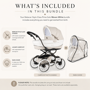 Bebecar Stylo Woven White SOLO - New 2026 Prive Range