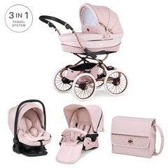 Bebecar Stylo Woven Pink 3 in 1 Travel System - New 2026 Prive Range