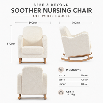 Bebe & Beyond Soother Nursing Chair – Off White Bouclé