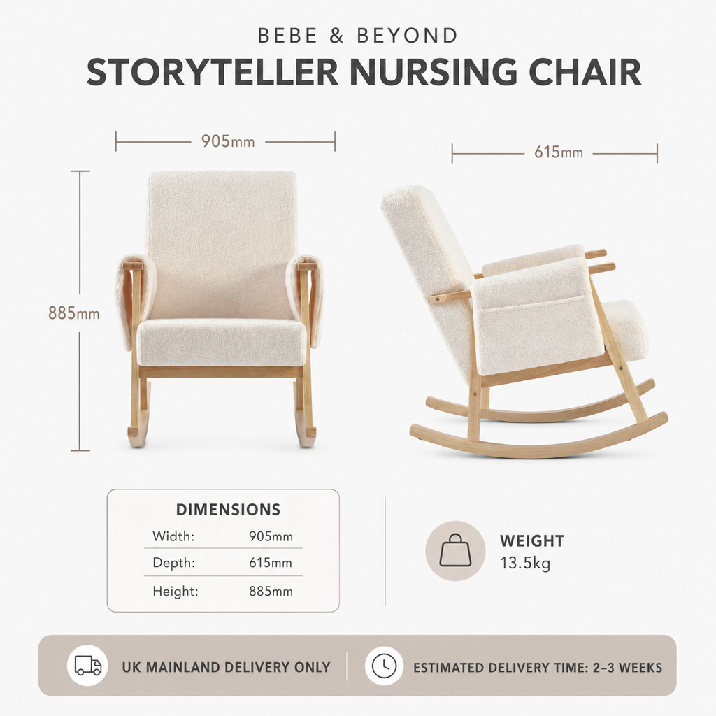 Bebe & Beyond Storyteller Nursing Chair – Off White Teddy