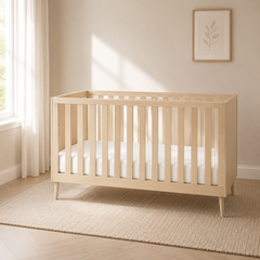 Babymore Dante Cot Bed - Natural