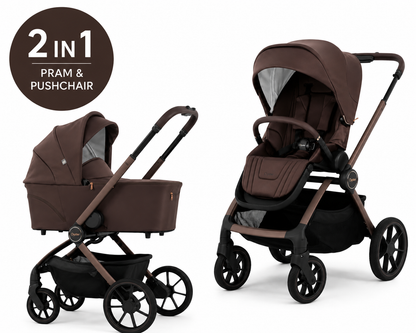 BabyStyle Oyster Vee Pram & Pushchair – Chocolate