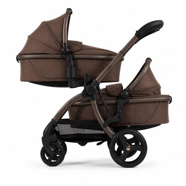 Egg3 Chocolate Velvet Luxury Twin Bundle with Shell 360 i-Size Car Seats & 360 ISOFIX Bases