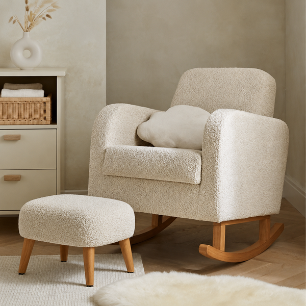 Cuddle Co Etta Nursing Chair Plus Foot Stool - Boucle Mushroom