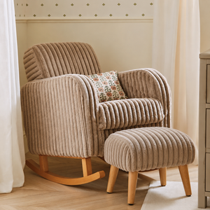 Cuddle Co Etta Faux Fur Nursing Chair Plus Footstool - Mink