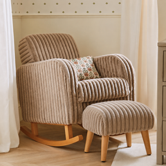 Cuddle Co Etta Faux Fur Nursing Chair Plus Footstool - Mink