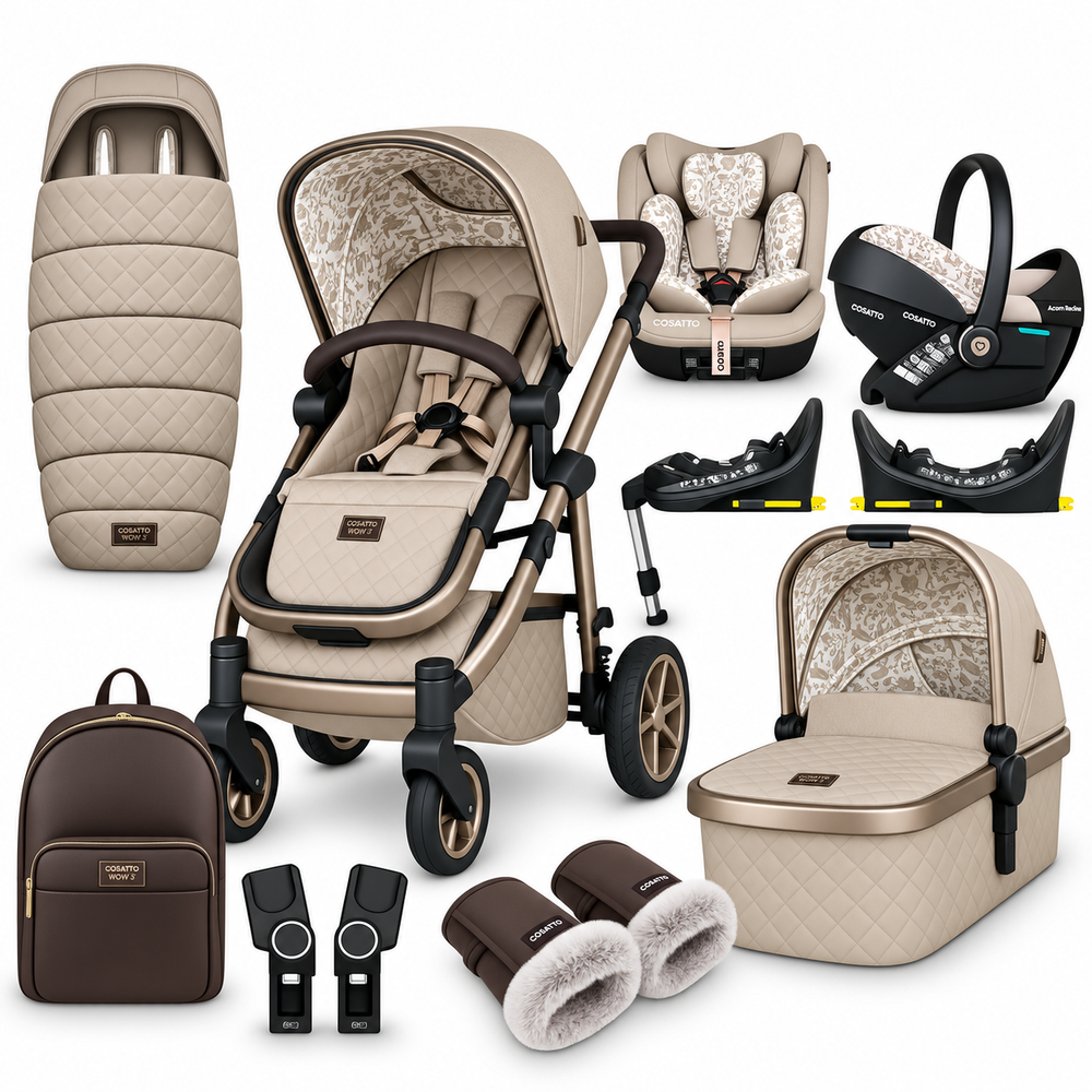 Cosatto Wow 3 All Stage Family Rotate & Recline 2 Base Bundle – Whisper