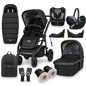 Cosatto Wow 3 All Stage Family Rotate & Recline 2 Base Bundle – Silhouette Black