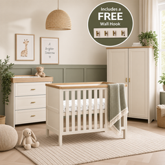 OBaby Evie 3 Piece Mini Room Set – Cashmere & Pine + FREE Evie Wall Hook