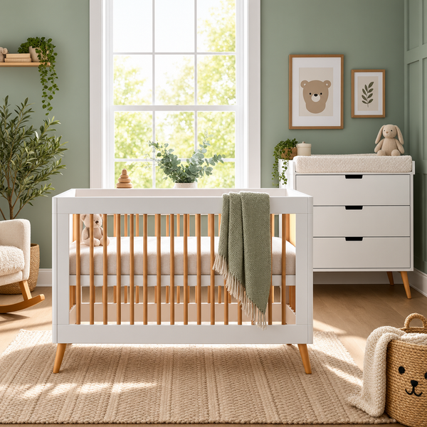 Obaby Maya Mini 2 Piece Nursery Furniture Set – White & Natural Wood