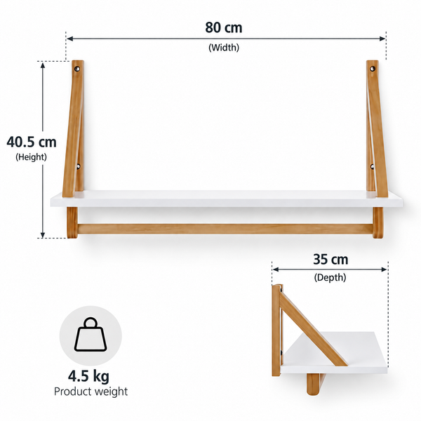 Obaby Maya Nursery Shelf – White & Natural Wood