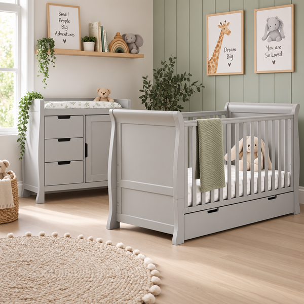 OBaby Stamford Classic 2 Piece Nursery Room Set - Warm Grey