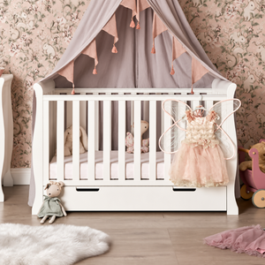 OBaby Stamford Mini Sleigh Cot Bed - White