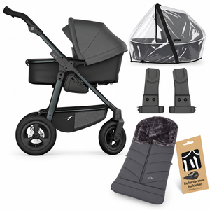 TFK Mono4 Grey Essential Bundle | Footmuff, Raincover & Car Seat Adaptors