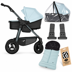 TFK Mono4 Blue Essential Bundle | Footmuff, Raincover & Car Seat Adaptors