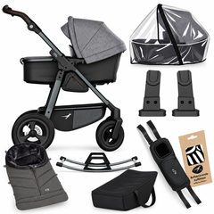 TFK Mono4 Premium Grey Complete Adventure Bundle – Footmuff, City Bag, Rocker & Accessories