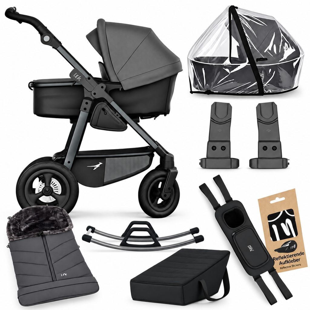 TFK Mono4 Grey Complete Adventure Bundle – Footmuff, City Bag, Rocker & Accessories