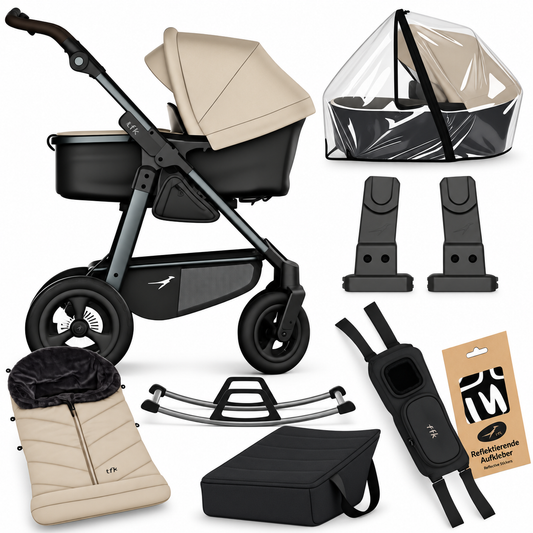 TFK Mono4 Sand Complete Adventure Bundle – Footmuff, City Bag, Rocker & Accessories