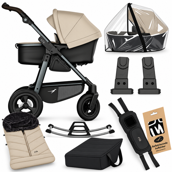 TFK Mono4 Sand Complete Adventure Bundle – Footmuff, City Bag, Rocker & Accessories