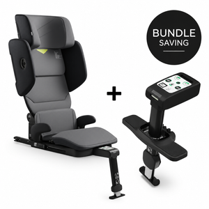 Axkid Up Arctic Mist Grey Bundle With Footrest – High Back Booster Seat (4–12 Years, 100–150 cm)