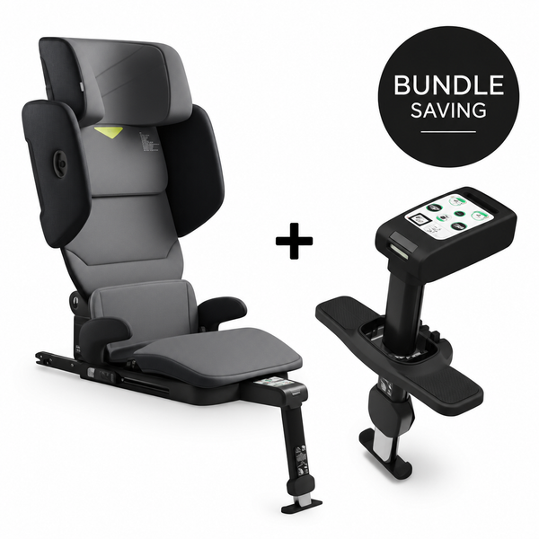 Axkid Up Arctic Mist Grey Bundle With Footrest – High Back Booster Seat (4–12 Years, 100–150 cm)
